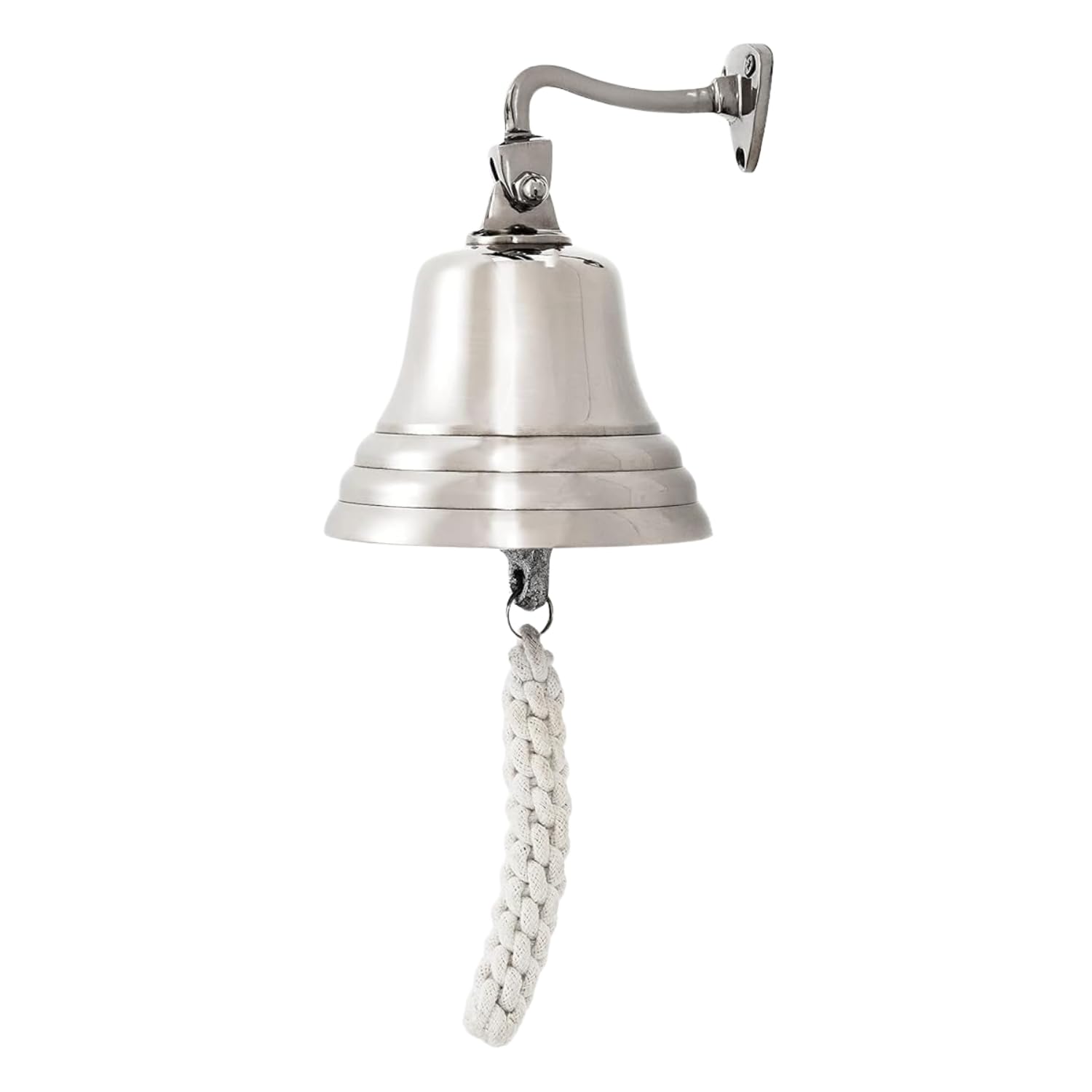 Assorted Collections Wall Mounted Silver Bell for Home Bar, Pub & Nautical Decor – Loud Metal Hand Bell, Service Doorbell, Bar Accessories & Reception Call - Ideal for Christmas Decoration (6 Inch)