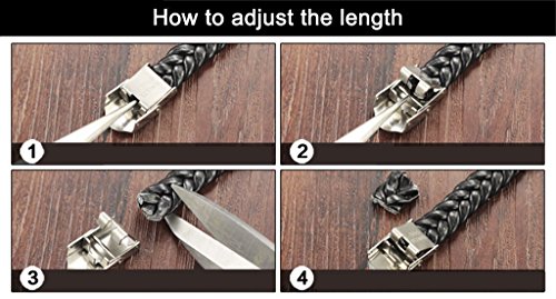 Zx Jewelry Solid Stainless Steel Cross Braide Leather Bangle