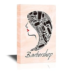 Hair Style Barber Tools Concept Barber Shop Wall