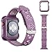 Compatible Apple Watch Band with Protector 38mm, MAIRUI Bumper Case Shockproof Rugged with Silicone Strap for Apple Watch Series 3/2/1, iWatch Sport/Edition/Nike+ (Purple)