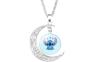 AIIGOU Charming Moon Pendant With Turtle, Crescent Cartoon Jewelry For Teen Girls And Boys, Silver Half Moon Pendant Necklace With Unique Design