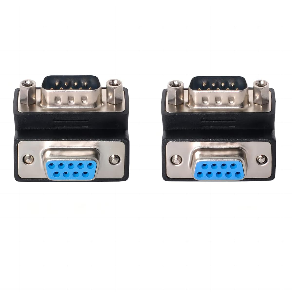 chenyang D-Sub RS232 9Pin Male to Female Extension Connector Adapter 90 Degree UP + Down Angled