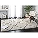 SAFAVIEH Hudson Shag Collection Accent Rug - 3' x 5', Ivory & Grey, Modern Trellis Design, Non-Shedding & Easy Care, 2-inch Thick Ideal for High Traffic Areas in Foyer, Living Room, Bedroom (SGH281A)