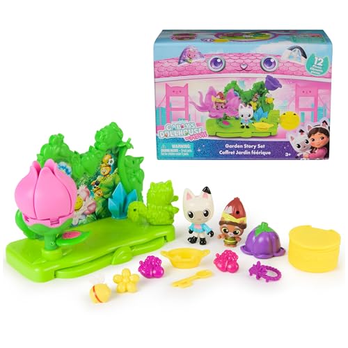 Gabby's Dollhouse: The Movie, Garden Story Set, Pandy Paws & Kitty Gnome Figure…