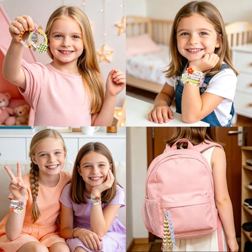 Hzitcigm Girl's Bracelet Kit 6 7 8 9 10 11 12 Years Brazilian Bracelets DIY Children's Jewellery Creative Gift for Birthday Christmas Easter