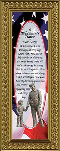 Policemans Prayer, Picture Frame Gifts for Men Police Officer, Gifts for Cops, 3x8 4494
