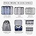 Packing Cubes VAGREEZ 7 Pcs Travel Luggage Packing Organizers Set with Toiletry Bag (Gray)