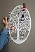 SoCal Buttercup Essential Oils and Nail Polish Organizer - Oval White Metal with Tree Silhouette - Wall Mounted Round Display Rack Oil Bottle Storage