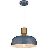 Darkaway Pendant Light Fixtures Ceiling Hanging with Hammered Metal Shade, Modern Pendant Light for Kitchen Island Lighting H