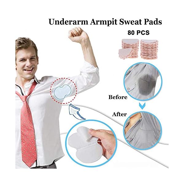 Underarm Sweat Pads - 80PCS Disposable Armpit Sweat Pads Perspiration Pads Sweat Patches Armpit Shields Pads…