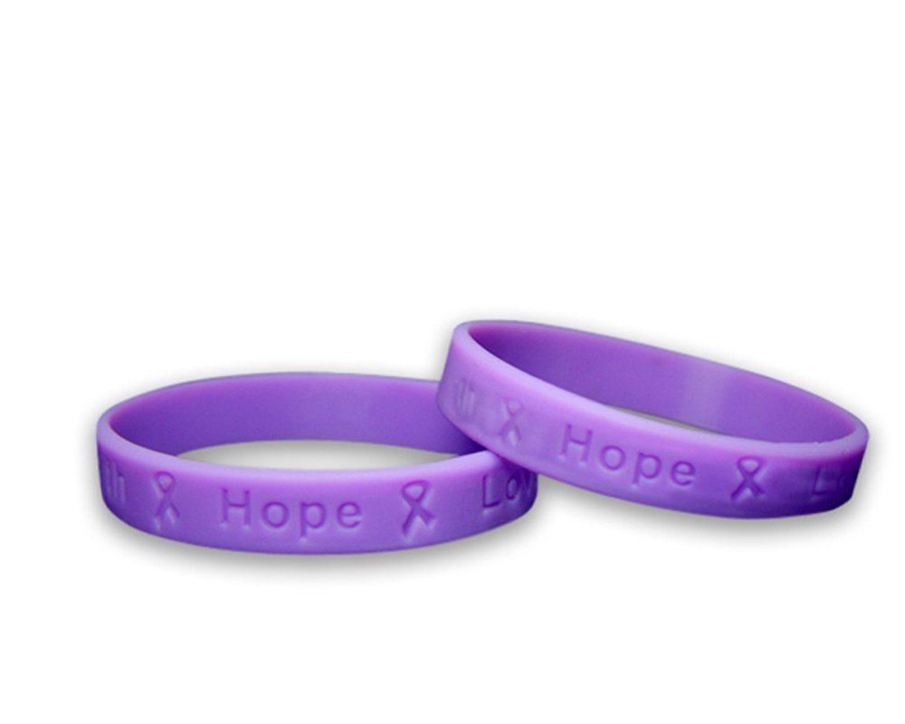 50 Pack Child Pancreatic Cancer Awareness Purple Silicone
