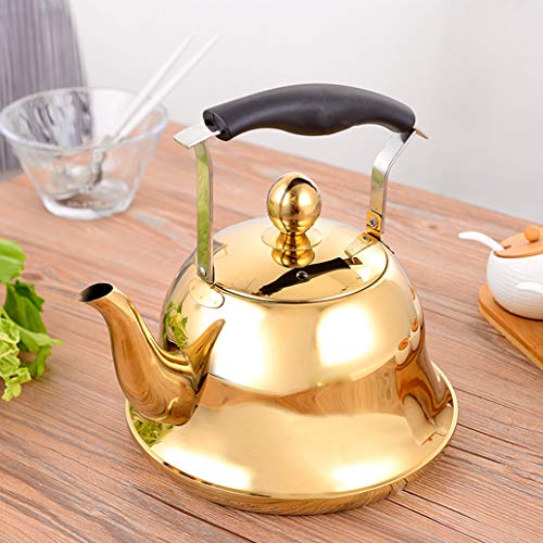 Whistling Tea Kettle with Infuser Stainless Steel Teapot Gold Teakettle for Stovetop Induction Stove Top Fast Boiling Heat Water Cute Tea Pot 2-Liter 2.1-Quart - Thumbnail 6
