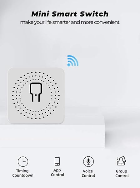 JINQII Mini interruptor de luz inalmbrico inteligente WiFi de 10 A mdulo universal DIY para Smart Home Automation compatible con Alexa Google Home no requiere concentrador