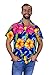 V.H.O Funky Hawaiian Shirt, BigFlower, Blue, L