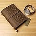 Cone Pocket Size Embossed Travel Leather Notebook 5.5x4.3x1.2 Inch, Brown, Pack of 1