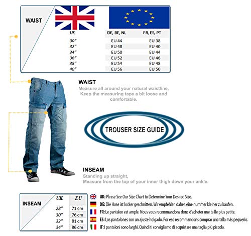 Juicy Trendz® Mens motorfiets jeans motor cargo denim broek met bescherming voering - Image 4