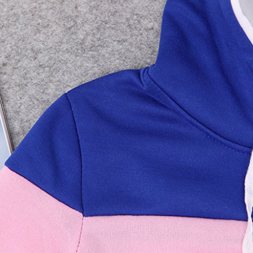 SCASTOE 2Pcs Womens Hoodies Sport Tops Pants Tracksuit Sweatshirt Sweat Suit Jogging Set (M, Dark Blue)