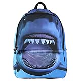 Hynes Eagle Printed Kids School Backpack Cool Children Bookbag Shark