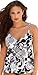 Shore Club Women's Plus Size Moonstruck Tie Front Tankini Top