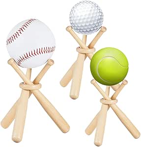 JeogYong Base Madera para Beisbol, 3 Juego Display Soporte para Base