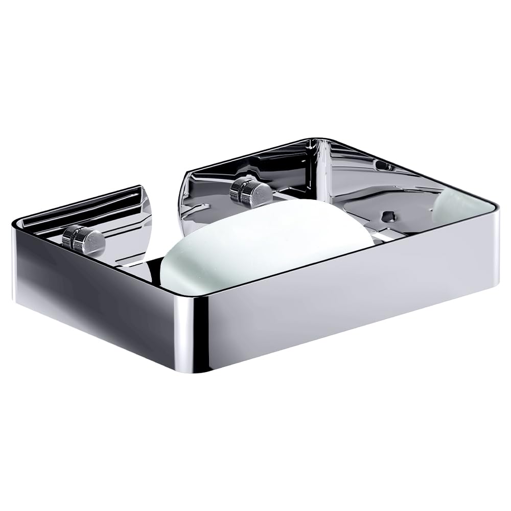 HONPHIER Soap Dish Holder for Bathroom Shower 304 Stainless Steel Soap Holder Saver Tray Wall Mounted Sponge Holder (Silver) โ image 1