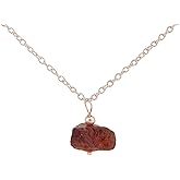 Natural Raw Hessonite Crystals Pendant Necklace, Rough Gemstone, Healing Crystals, Birthday, Gift for Her, Gemstone Jewelry 18 inch AAA+ Quality