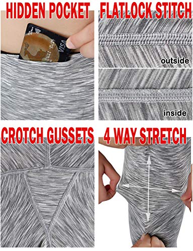 image for ODODOS Power Flex Yoga Capris Tummy Control Workout Non See-Through Pa