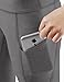 ODODOS Women's High Waisted Yoga Pants with Pocket, Workout Sports Running Athletic Pants with Pocket, Full-Length,Gray,Large