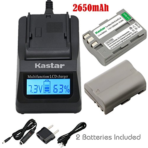 Kastar Ultra Fast Charger(3X faster) Kit and Battery (2-Pack) for Nikon EN-EL3e, EN-EL3a, EN-EL3, MH-18, MH-18a work with Nikon D50, D70, D70s, D80, D90, D100, D200, D300, D300S, D700