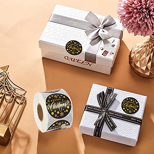 Koogel 500 pcs Christmas Present Labels, 1.5 Inch Self Adhesive Christmas Gift Tags Christmas Gift Tag Present Tags Sticker for Bookmarks Scrapbooks Gift Paper Wrappers Christmas Gift Labels