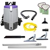 ProTeam Super Coach Pro 6 Commercial Backpack Vacuum with ProBlade Hard Surface and Carpet Tool Kit, 6 Quart, Corded, 107535