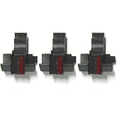 3 x COMPUMATIC Compatible/Replacement for IR-40T EA772R Black/Red Ink Rollers, Works for SHARP EL-1750V, EL-1801V, EL1801P, EL1801PIII, EL2192, EL2620, and more