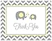MyExpression.com 50 Cnt Grey Yellow Chevron Elephant Baby Thank You Cards