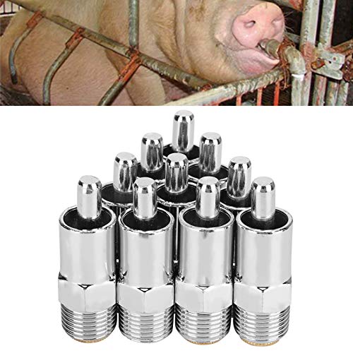 Geflügeltränke, 10 Stück/Set Edelstahl Schwein Automatische Tränke Geflügel Rundmund Nippel Trinker für Nagetiere… – Bild 7
