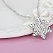 Snowflake Pendant Necklace,Haluoo 925 Sterling Silver Pendant Necklace Women Delicate Rhinestone Snowflake Pendant Chain Dainty Cubic Zirconia Romantic Lewelry Gift Xmas Gifts (White)thumb 1