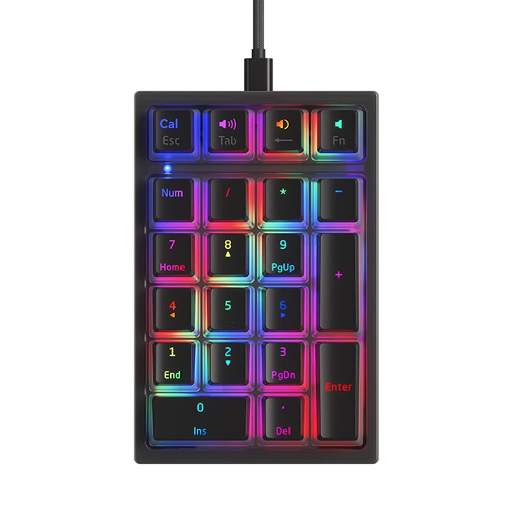 Yuio Keyboard Mua Keyboard, Yueou K1021 Key Wired Mechanical Numeric Keyboard RGB ...