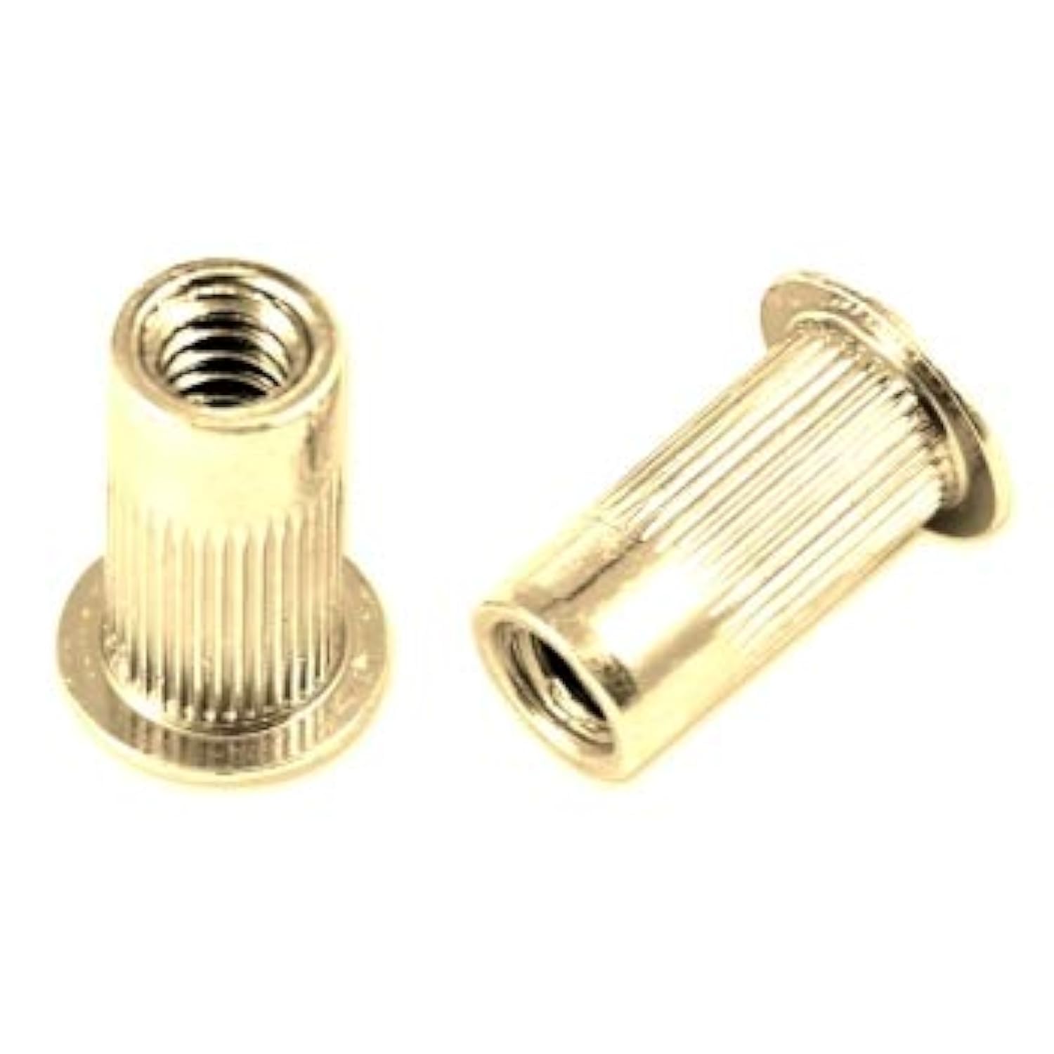 Metal Magery by USA Fittings 100 Pack of 10-32 Gold Zinc Finish Steel Thin Nut Large Flange Rivet Nut .020 - .130 Grip Range Qty: 100