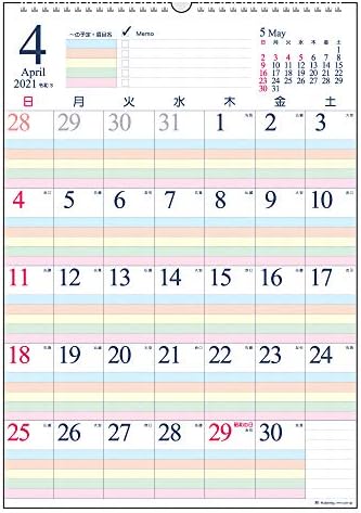 壁掛カレンダー オープニング 大放出セール 21年 4月始まり ファミリースケジュール Ckn