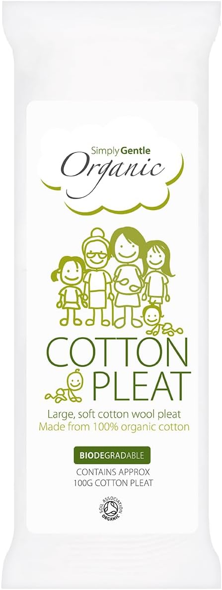 Simply Gentle Organic Cotton Pleats 100g - Ultra Soft Lint Free Baby Skincare