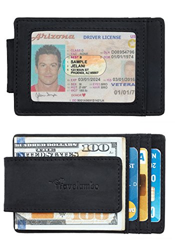 Travelambo money clip front pocket wallet slim minimali…