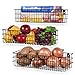 Wall35 Kansas Wall Mounted Metal Wire Baskets for Kitchen Organization and Storage, Varying Sizes Hanging Fruit Basket Set of 3 Black