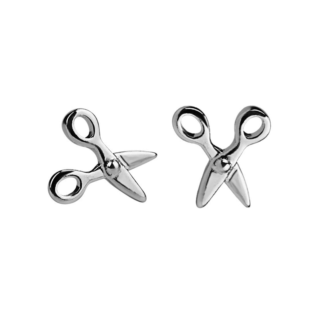 925 Sterling Silver Cute Scissors Tiny Shears Safety Pin Earrings Hypoallergenic Post Unisex Jewerly Gift for Best Friend Women