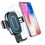 Wireless Car Charger, Baseus Gravity Car Charger Mount Air Vent Phone Holder, 10W for Samsung Galaxy S8, S7/S7 Edge, Note 8 and 5W for Standard Charge for iPhone X, 8/8P & QI-Certified Devices (Black)