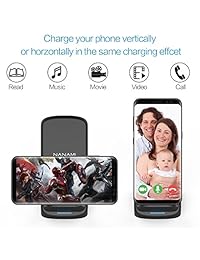 Upgraded inalámbrica rápida cargadores Nanami 2 bobinas Qi Wireless Pad soporte carga rápida de carga para Samsung Note8 S8 S8 Plus S7 S7 edge S6 y Standard Charge para iPhone X iPhone 8 8 Plus
