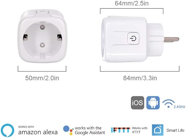 Enchufe Inteligente WiFi BLUYA 16A 3300W Mini Smart Plug Funciona con Amazon Alexa Google Home No Requiere Hub Funcin de Temporizador mediante App desde Cualquier lugar 1