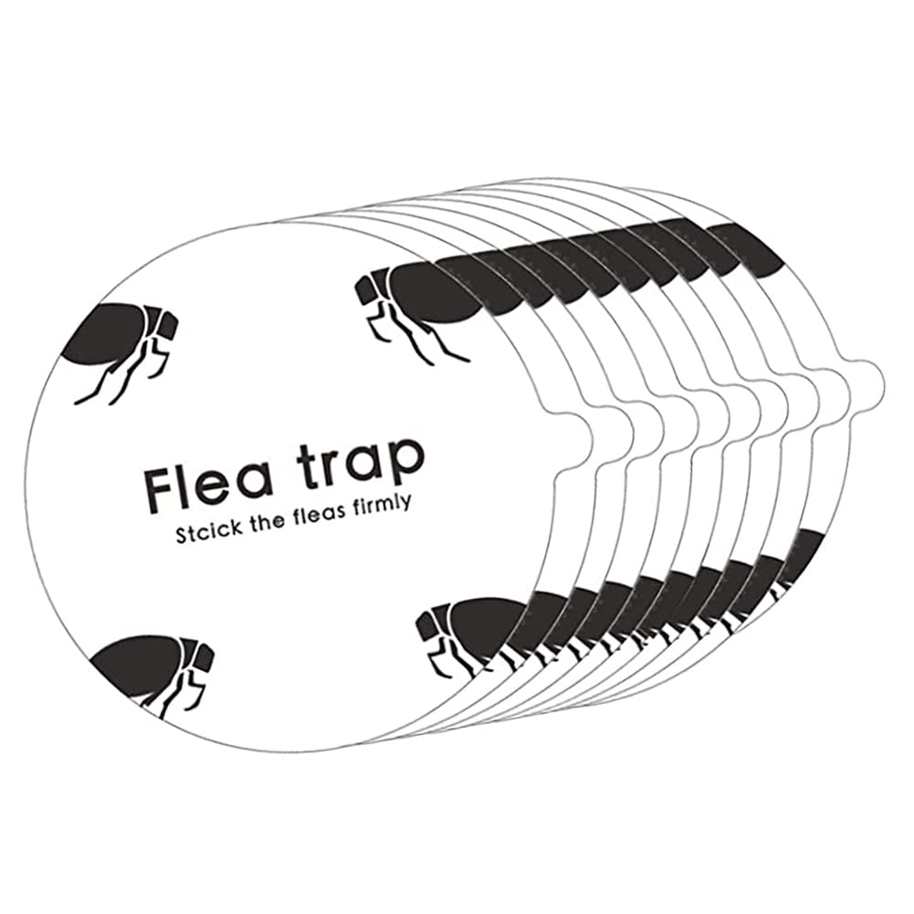 Alnicov 10 Pcs Flea Trap Stickers Round Sticky Fly Traps Dome Flea Trap Refill for Home Bedroom Pet House