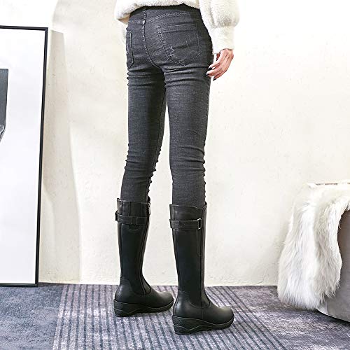 Comfy-Moda-Womens-Waterproof-Winter-Boots-Leather-Fur-Lined-Side-Zipper-Jade