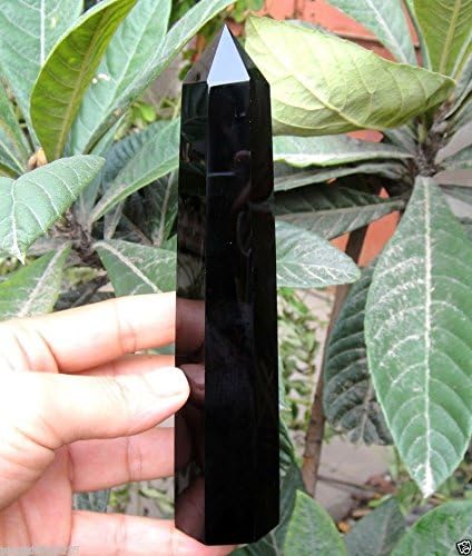 160-180Mm Natural Black Obsidian Quartz Crystal Single Terminated Wand Healing