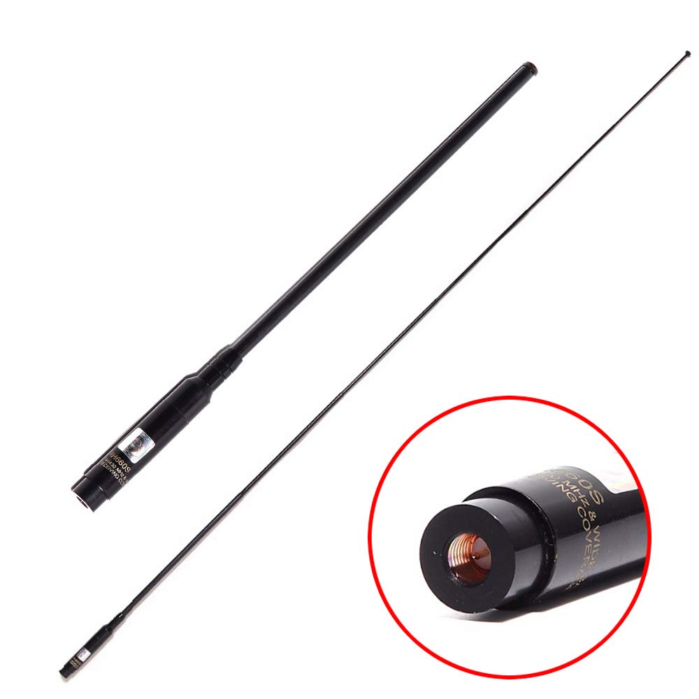 TengKo RH-660S SMA-Male Dual Band VHF UHF 144/430MHz Telescopic Antenna High Gain Two Way Radio Antenna for Wouxun KG-UV8D/9D Plus Walkie Talkie