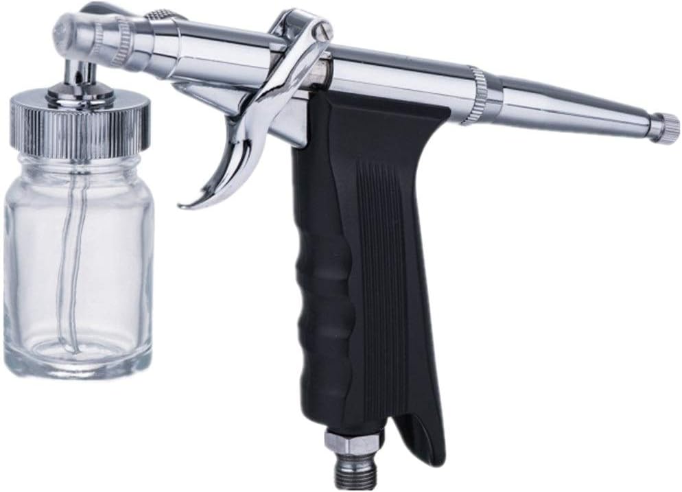 Huanhog Airbrush Kit With Compressor Airbrush Double Action Pistol Type TD-116BL Toner Dedicated 0.3mm Caliber Side Pot 22ml Airbrush Gun for Makeup Tattoos Crafts